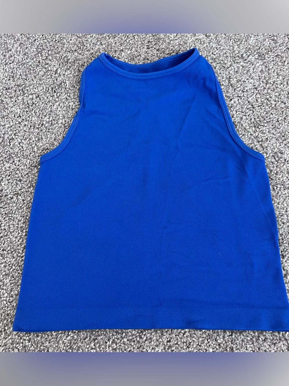 Aura Royal Blue Ribbed Tank Top